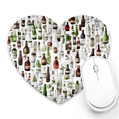 Bottle Chic Print Patterns Heart Mousepad by BellaVistaTshirt02