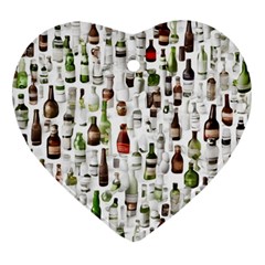 Bottle Chic Print Patterns Ornament (heart)