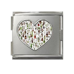 Bottle Chic Print Patterns Mega Link Heart Italian Charm (18mm)