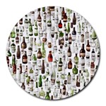 Bottle Chic Print Patterns Round Mousepad Front