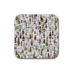 Bottle Chic Print Patterns Rubber Coaster (square) by BellaVistaTshirt02