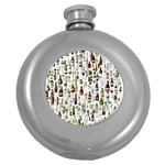 Bottle Chic Print Patterns Round Hip Flask (5 oz) Front