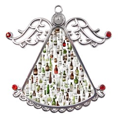 Bottle Chic Print Patterns Metal Angel With Crystal Ornament by BellaVistaTshirt02