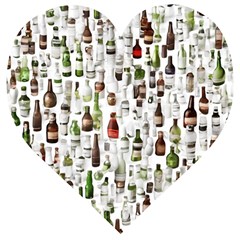 Bottle Chic Print Patterns Wooden Puzzle Heart by BellaVistaTshirt02