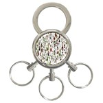 Bottle Chic Print Patterns 3-Ring Key Chain Front