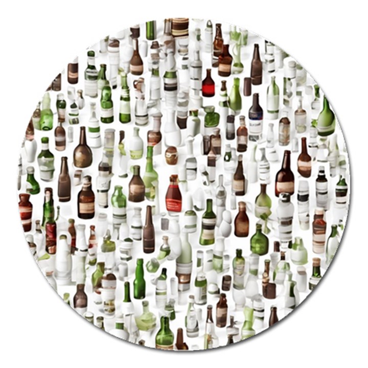 Bottle Chic Print Patterns Magnet 5  (Round)