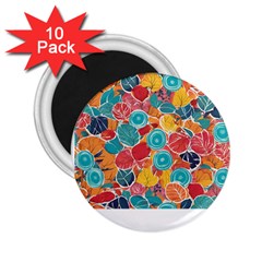 Floral And Leaves Pattern 2 25  Magnets (10 Pack)  by BellaVistaTshirt02