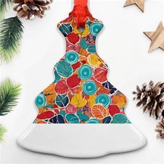 Floral And Leaves Pattern Ornament (christmas Tree) 