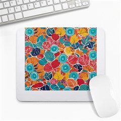 Floral And Leaves Pattern Large Mousepad by BellaVistaTshirt02