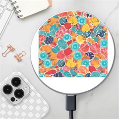 Floral And Leaves Pattern Wireless Fast Charger(white) by BellaVistaTshirt02