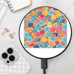 Floral And Leaves Pattern Wireless Fast Charger(black) by BellaVistaTshirt02