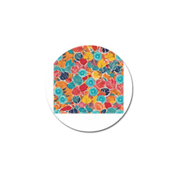 floral and leaves pattern Golf Ball Marker