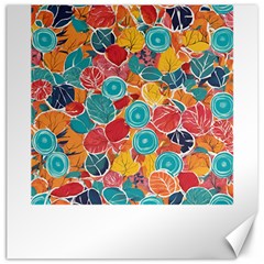 Floral And Leaves Pattern Canvas 20  X 20  by BellaVistaTshirt02