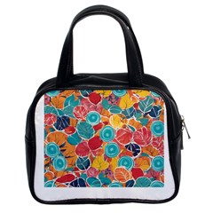 Floral And Leaves Pattern Classic Handbag (two Sides) by BellaVistaTshirt02