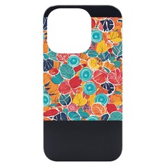 Floral And Leaves Pattern Iphone 14 Pro Black Uv Print Case by BellaVistaTshirt02