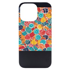 Floral And Leaves Pattern Iphone 14 Pro Max Black Uv Print Case by BellaVistaTshirt02