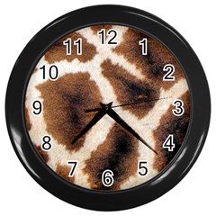 Giraffe Skin Texture Wall Clock (black) by kyorashop23