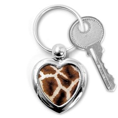 Giraffe Skin Texture Key Chain (Heart)