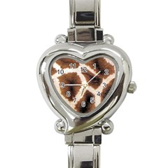 Giraffe Skin Texture Heart Italian Charm Watch