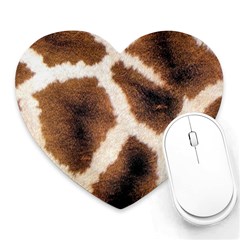 Giraffe Skin Texture Heart Mousepad