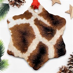 Giraffe Skin Texture Snowflake Ornament (two Sides)