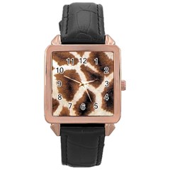 Giraffe Skin Texture Rose Gold Leather Watch  by kyorashop23