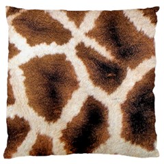 Giraffe Skin Texture Large Premium Plush Fleece Cushion Case (One Side)