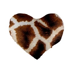 Giraffe Skin Texture Standard 16  Premium Flano Heart Shape Cushions