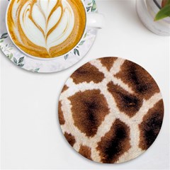 Giraffe Skin Texture Uv Print Round Tile Coaster by kyorashop23