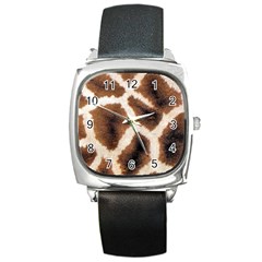 Giraffe Skin Texture Square Metal Watch by kyorashop23