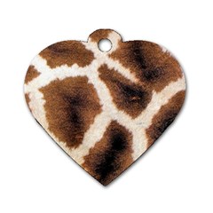 Giraffe Skin Texture Dog Tag Heart (one Side) by kyorashop23