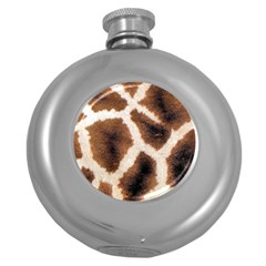 Giraffe Skin Texture Round Hip Flask (5 Oz)