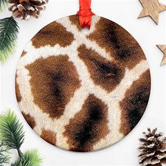 Giraffe Skin Texture Round Ornament (two Sides)