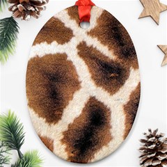 Giraffe Skin Texture Oval Ornament (two Sides)