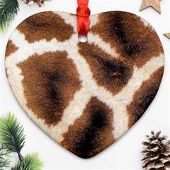 Giraffe Skin Texture Heart Ornament (two Sides) by kyorashop23