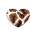 Giraffe Skin Texture Rubber Heart Coaster (4 pack) Front