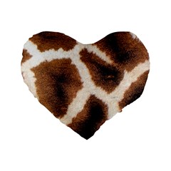 Giraffe Skin Texture Standard 16  Premium Heart Shape Cushions by kyorashop23