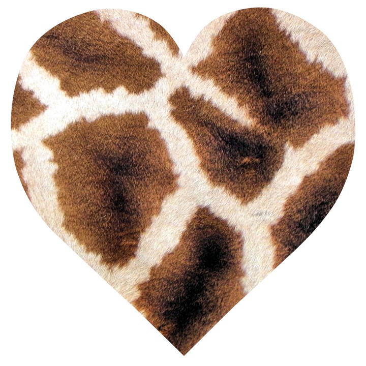 Giraffe Skin Texture Wooden Puzzle Heart