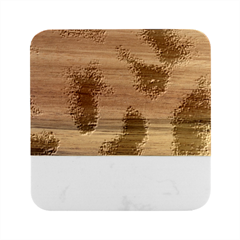 Giraffe Skin Texture Marble Wood Coaster (square)