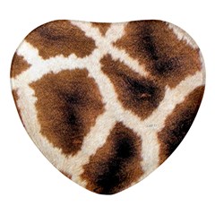 Giraffe Skin Texture Heart Glass Fridge Magnet (4 Pack) by kyorashop23