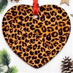 Giraffe Texture, Close-up, Giraffe Skin Texture Ornament (Heart) Front