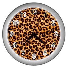 Giraffe Texture, Close-up, Giraffe Skin Texture Wall Clock (silver) by kyorashop23