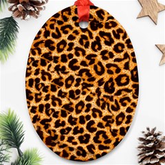 Giraffe Texture, Close-up, Giraffe Skin Texture Oval Ornament (two Sides)