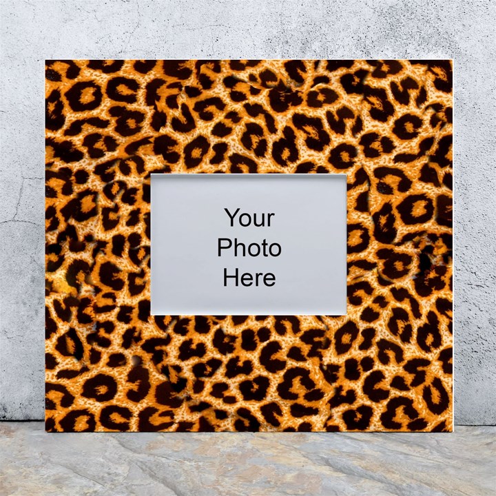 Giraffe Texture, Close-up, Giraffe Skin Texture White Wall Photo Frame 5  x 7 