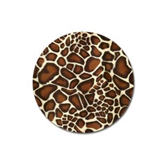 Giraffe Texture, Macro Magnet 3  (round) by kyorashop23