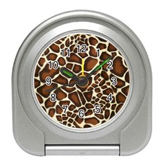 Giraffe Texture, Macro Travel Alarm Clock by kyorashop23