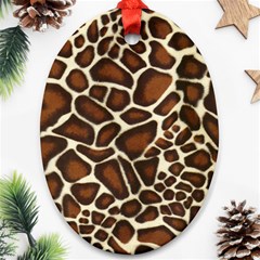 Giraffe Texture, Macro Oval Ornament (two Sides)