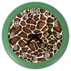 Giraffe Texture, Macro Color Wall Clock by kyorashop23