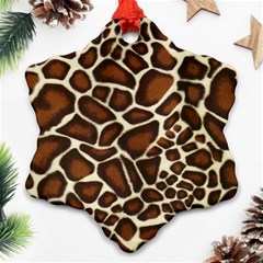 Giraffe Texture, Macro Ornament (snowflake)