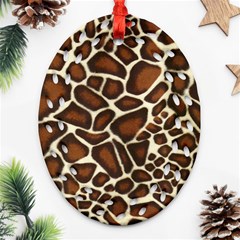 Giraffe Texture, Macro Oval Filigree Ornament (two Sides)